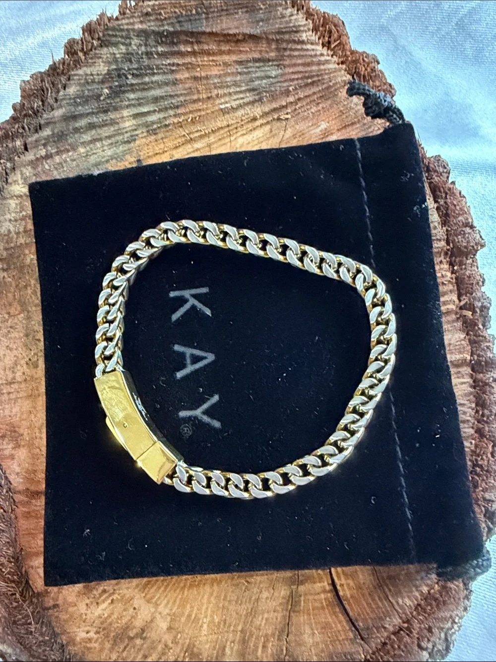 LYNX Two-Tone Gold and Silver Link Bracelet for Men